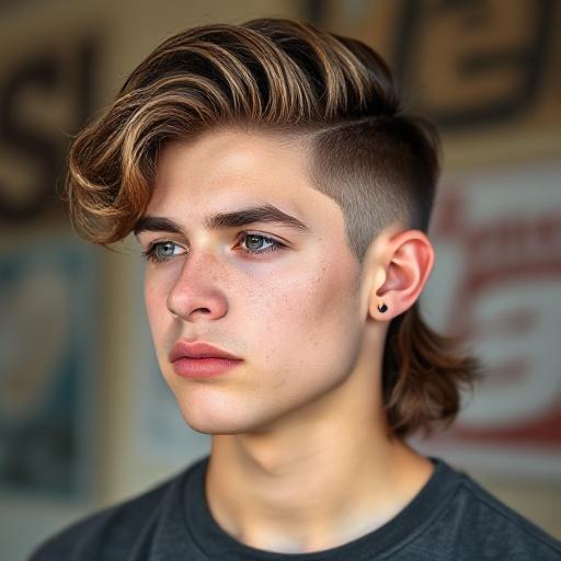 Wavy modern mullet with drop fade”