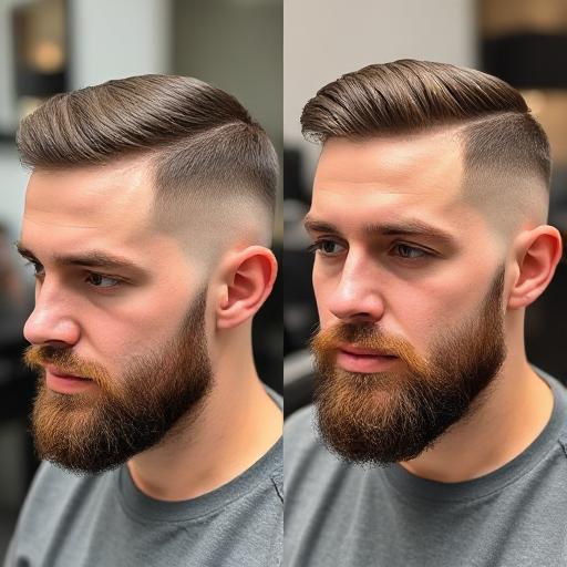 Side view of man with receding hairline showing mid taper fade versus longer hair.