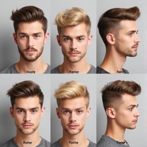 different men’s haircuts matched with common face shapes
