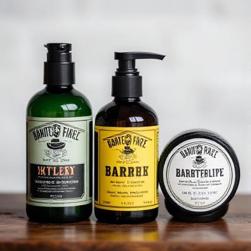 Assortment of hair styling products like pomade, cream, and wax used for taper fade hairstyles.