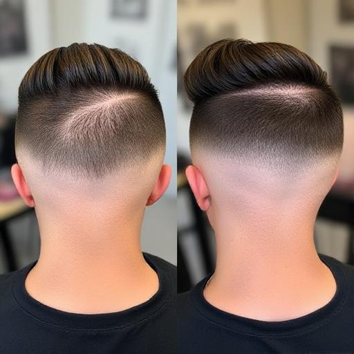 Comparison of low taper, high taper, burst fade, and drop fade haircut style