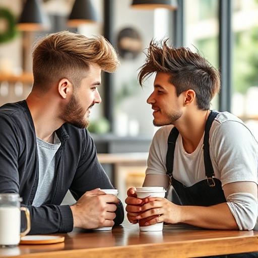 casual group of men with varied hairstyles hanging out