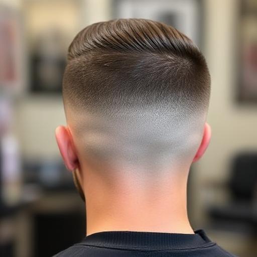 Clean neckline showing a fresh taper fade haircut.