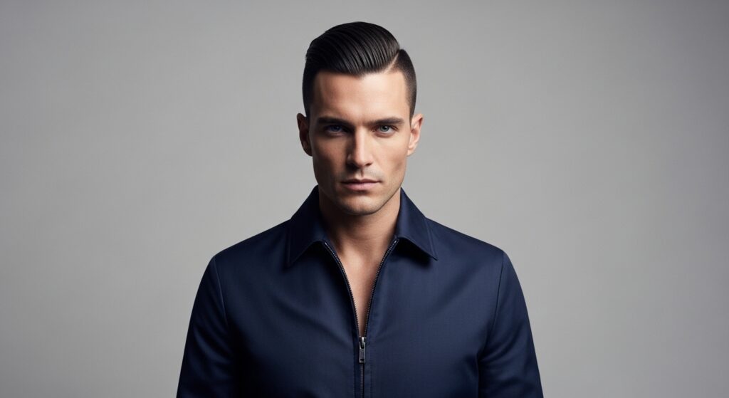 Slicked back undercut for diamond face shape