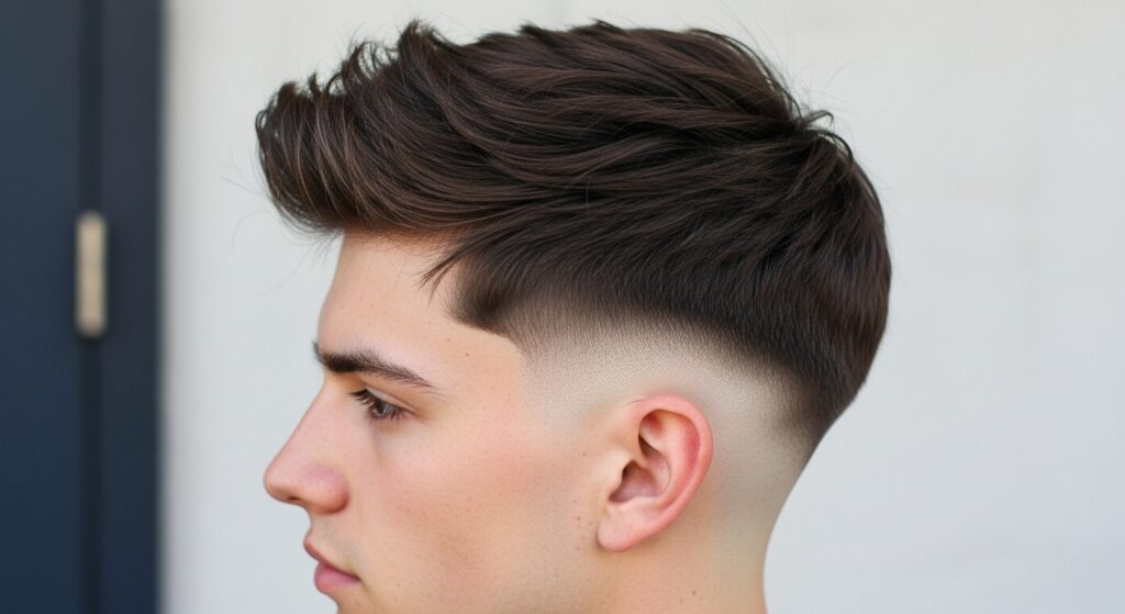 Messy fringe haircut for men with oval face shape