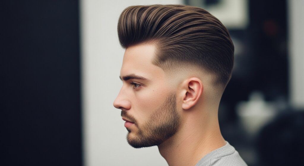 Pompadour hairstyle for men with diamond face
