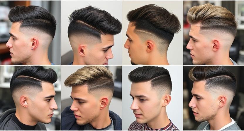 Haircut inspiration showing low taper straight hair options.