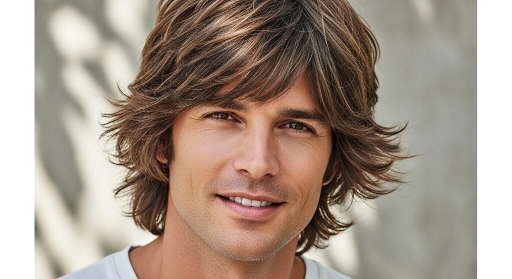 Image suggestion: Boyish longish hair style (alt: indian stylish long hair style boy casual look)