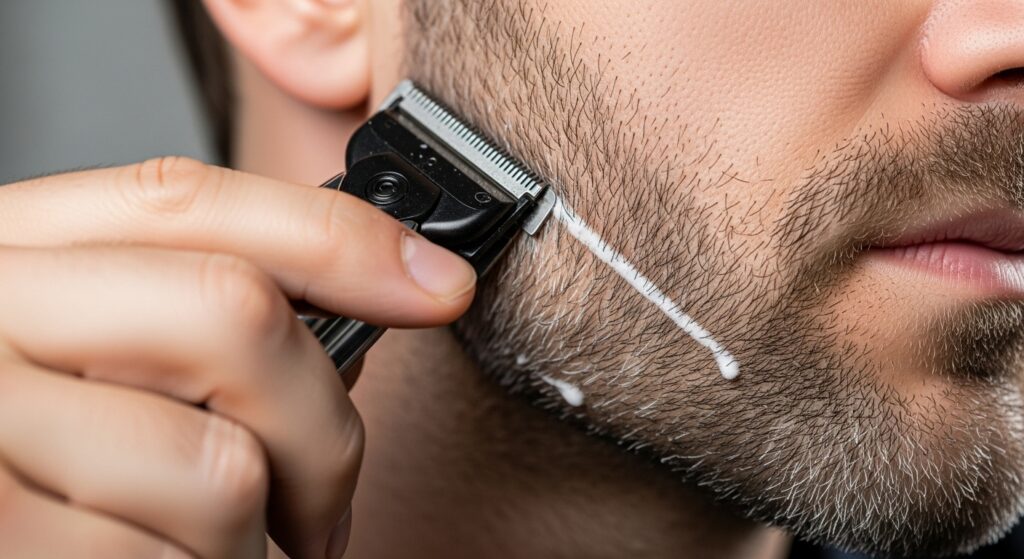 Van Dyke beard trim for a clean and sharp look.