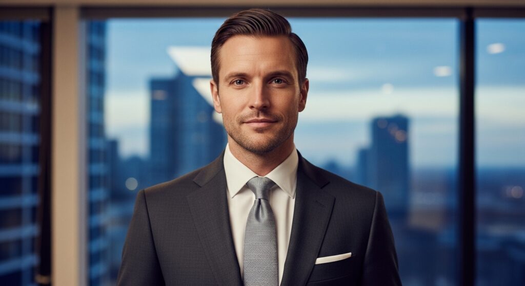 Classic side part hairstyle for men")