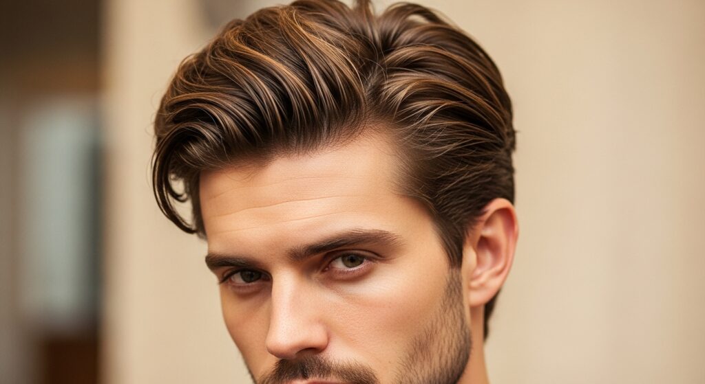 modern hairstyle for silky hair male Indian medium length)
