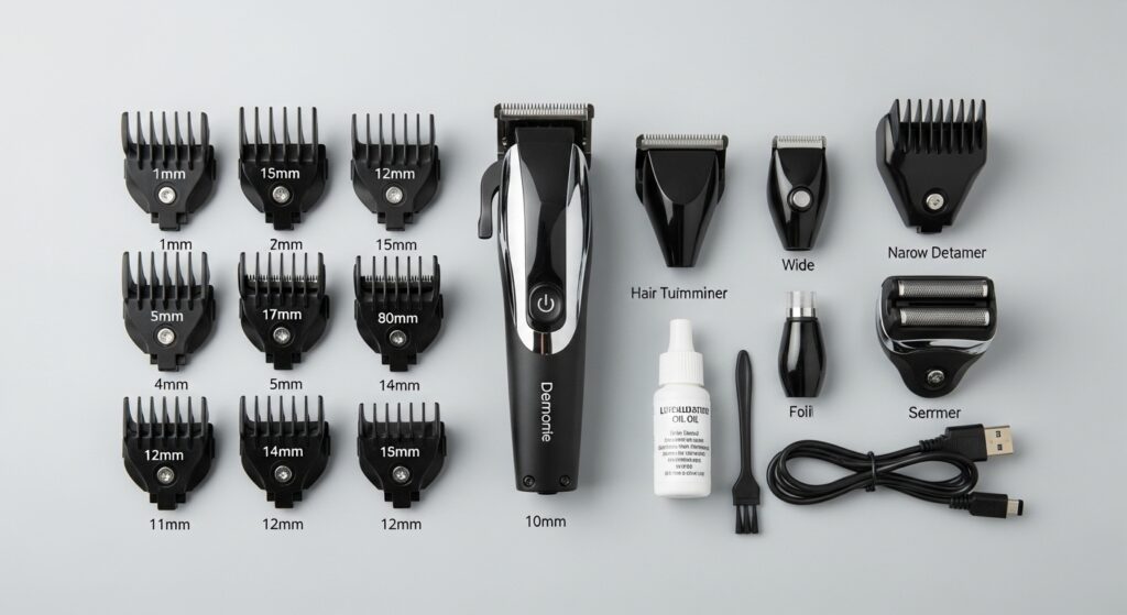  beard trimmer kit with multiple guards and accessories