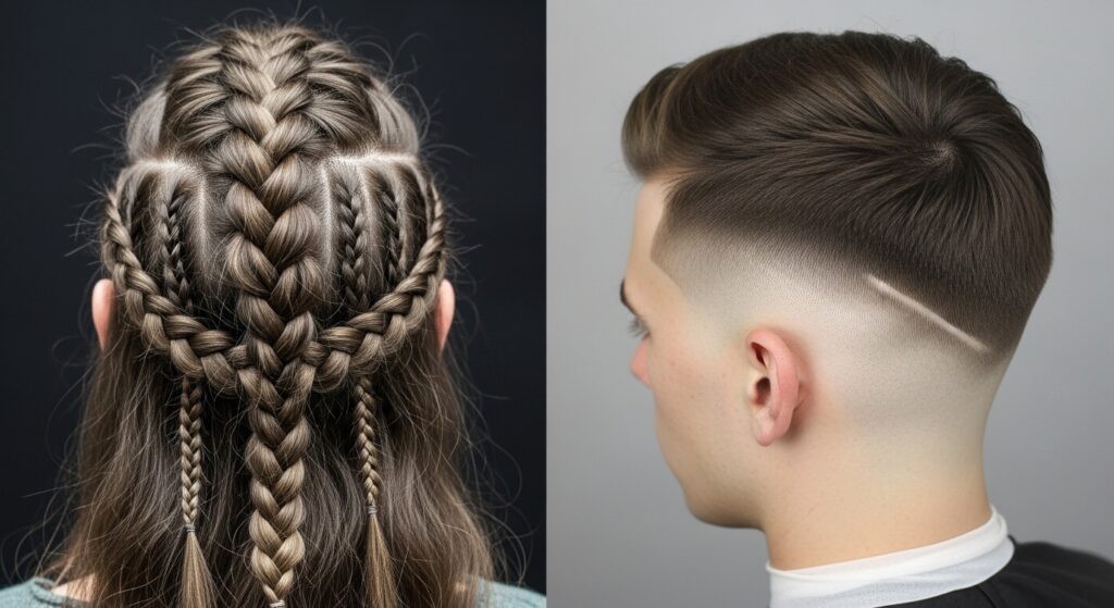 Modern textured crop inspired by Viking haircut