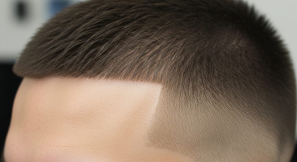 high and tight haircut skin fade close-up