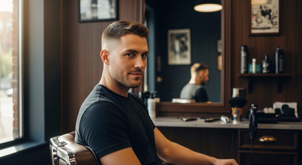 trendy high and tight haircut at barbershop 2025