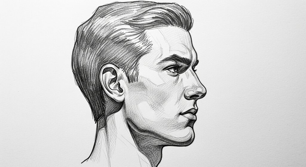“An illustration showing the outline of a diamond face shape”