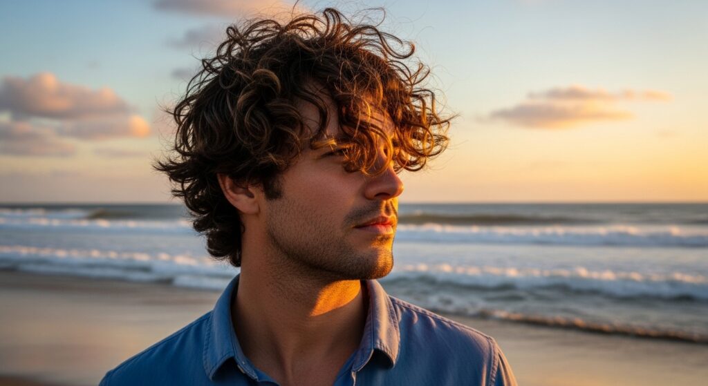 Image 2 idea: Wavy wolf cut curly hair with natural texture on a beach.

Alt tag: wavy wolf cut curly hair with natural flow outdoors