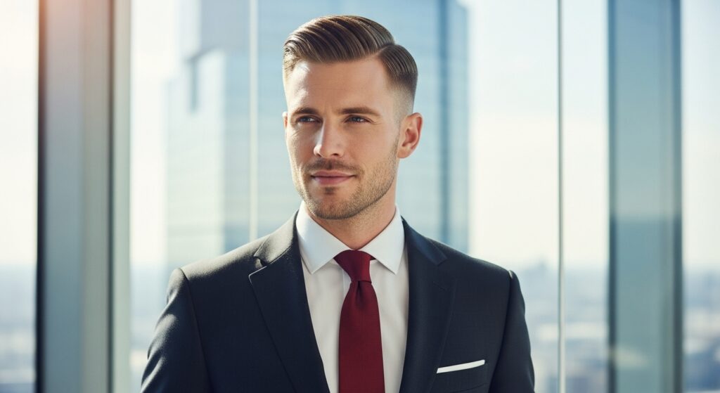  professional men’s side part undercut style)