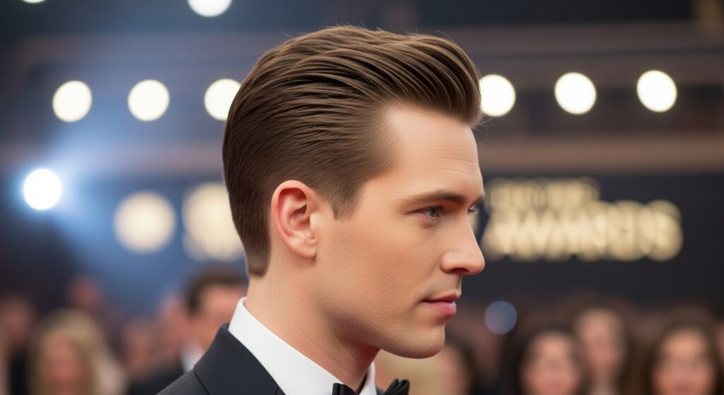 Celebrity who styled his hair using the brush up technique at the red carpet event.